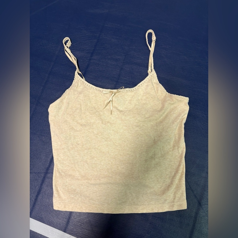 Vintage Studio by Valerie Steven’s cream lace trim cotton tank top